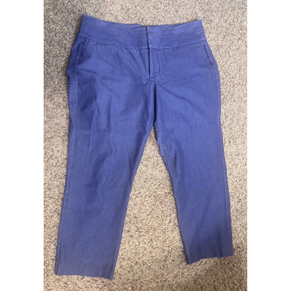 Elle Womens Blue Dress Pants Size 14 Stretch Ankle Trousers Career Casual